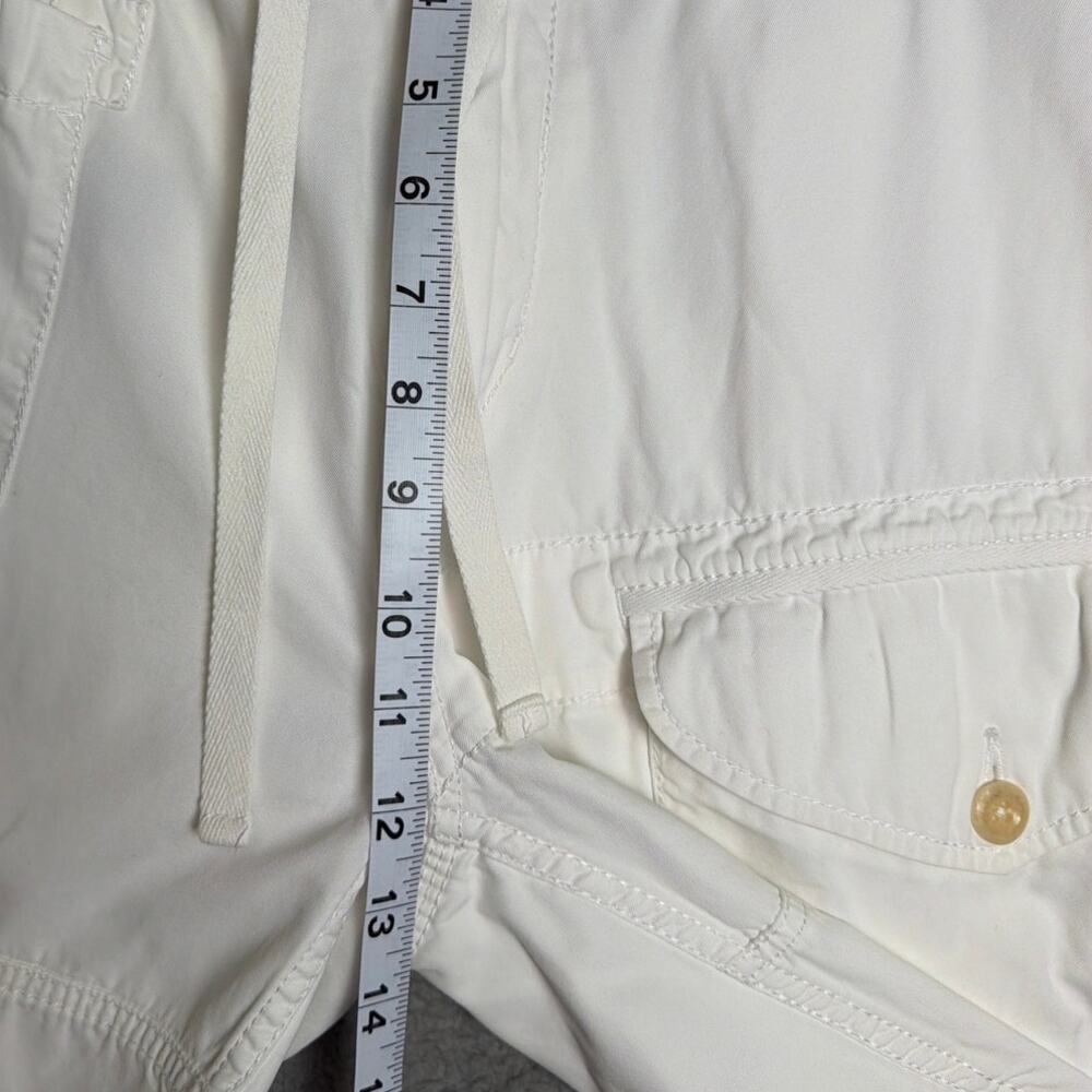 Polo Ralph Lauren White Cargo Shorts Drawstring Waist Size 36 Yacht Preppy - Picture 5 of 12